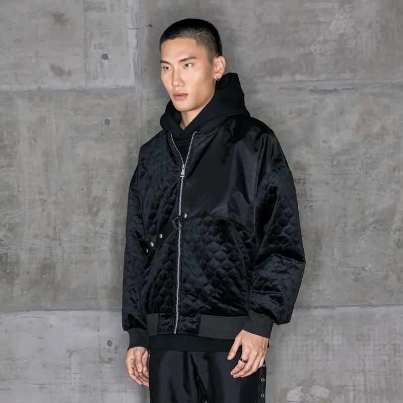 XINYINSU Baseball Collar Loose Fit Puffer Jacket Unisex-6