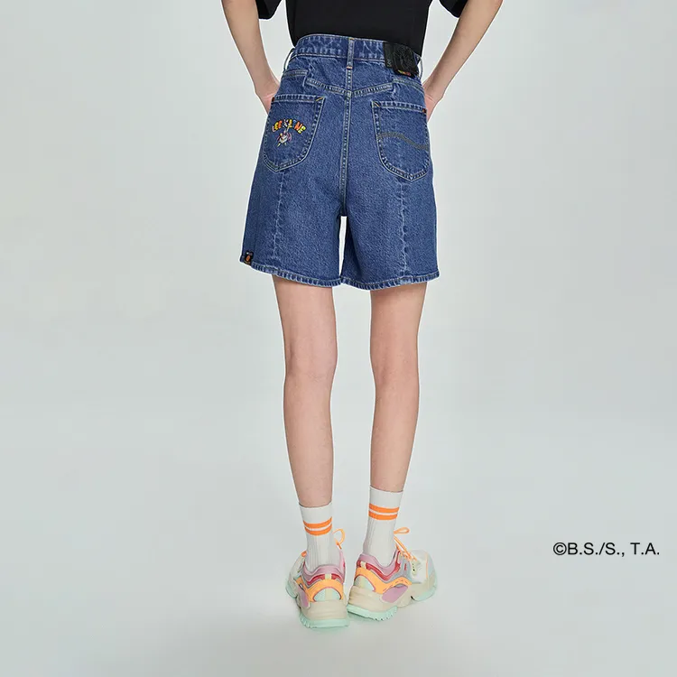 Lee Xline X Dragon Ball Z Collaboration Collection Lee X Dragon Ball Collaboration Denim Shorts Women's Medium Blue-4