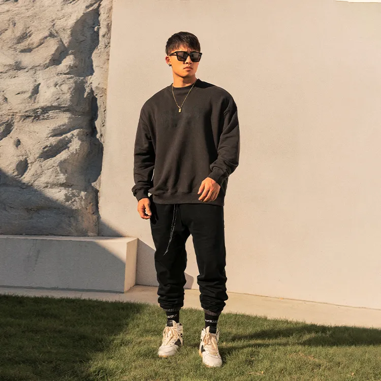 BLUESFLY Crew Neck Loose Fit Sweatshirt Men's-6