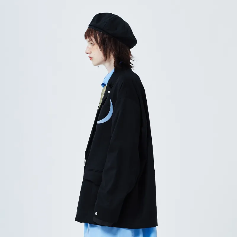 A SQUARE ROOT Business Suit Coat Unisex Black-4