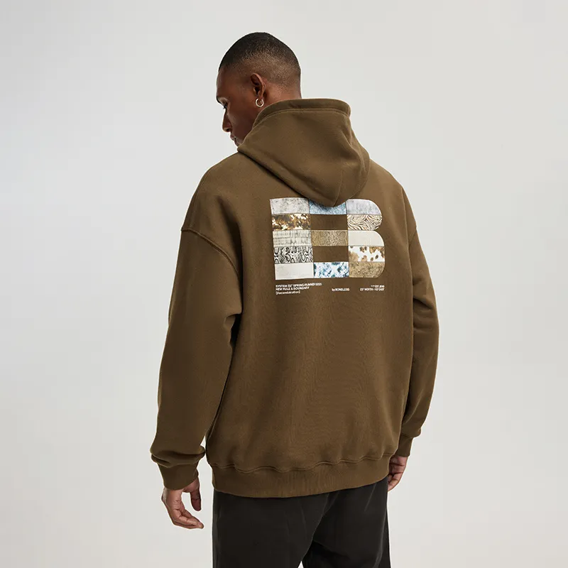 BONELESS Hooded Loose Fit Sweatshirt Spring And Autumn Unisex-7