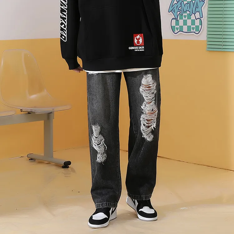 GENANX Jeans Men Black Gray Color-2
