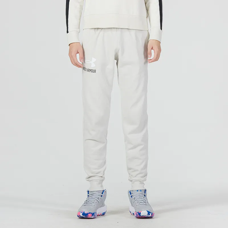 Under Armour Rival Fleece Knitted Sweatpants Men Beige-2