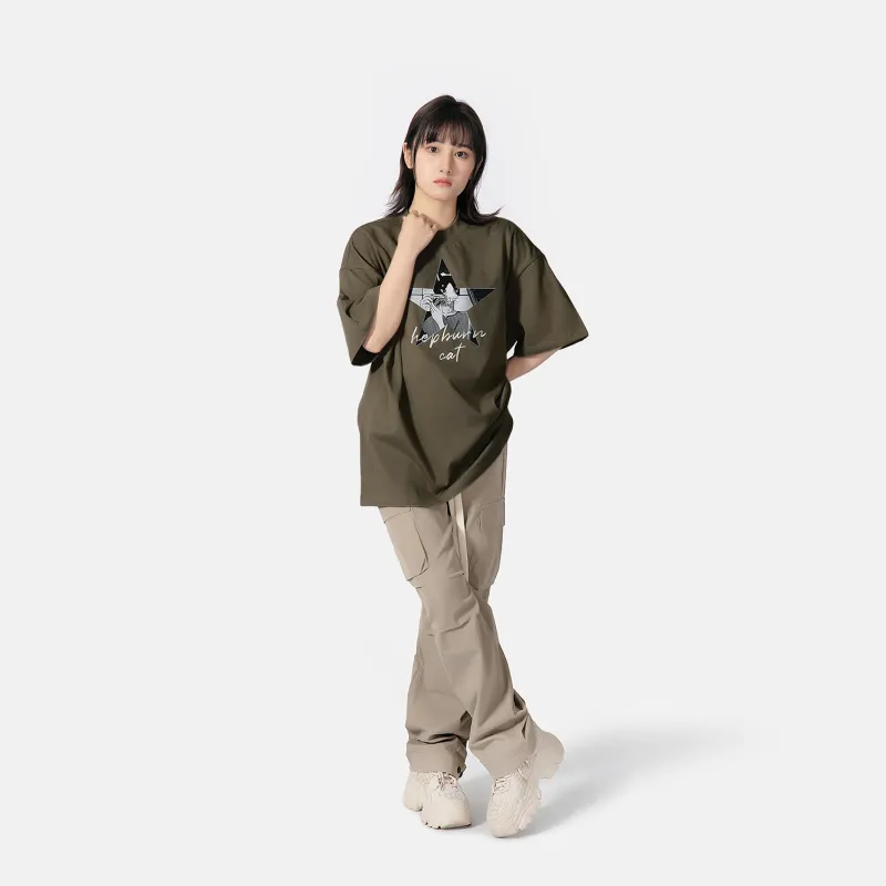 Hepburn Cat T-Shirts Unisex-8