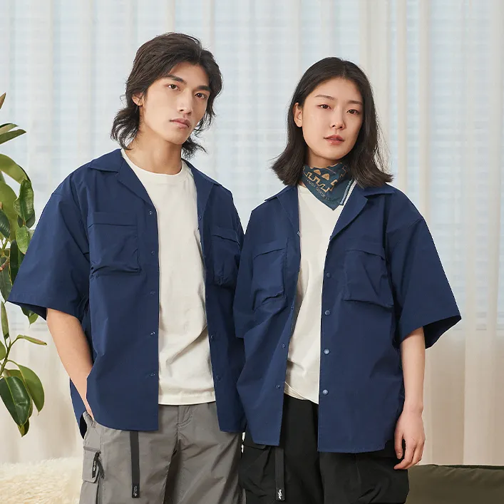 MOBI GARDEN Short Sleeved Shirt Coat Inner Unisex-2