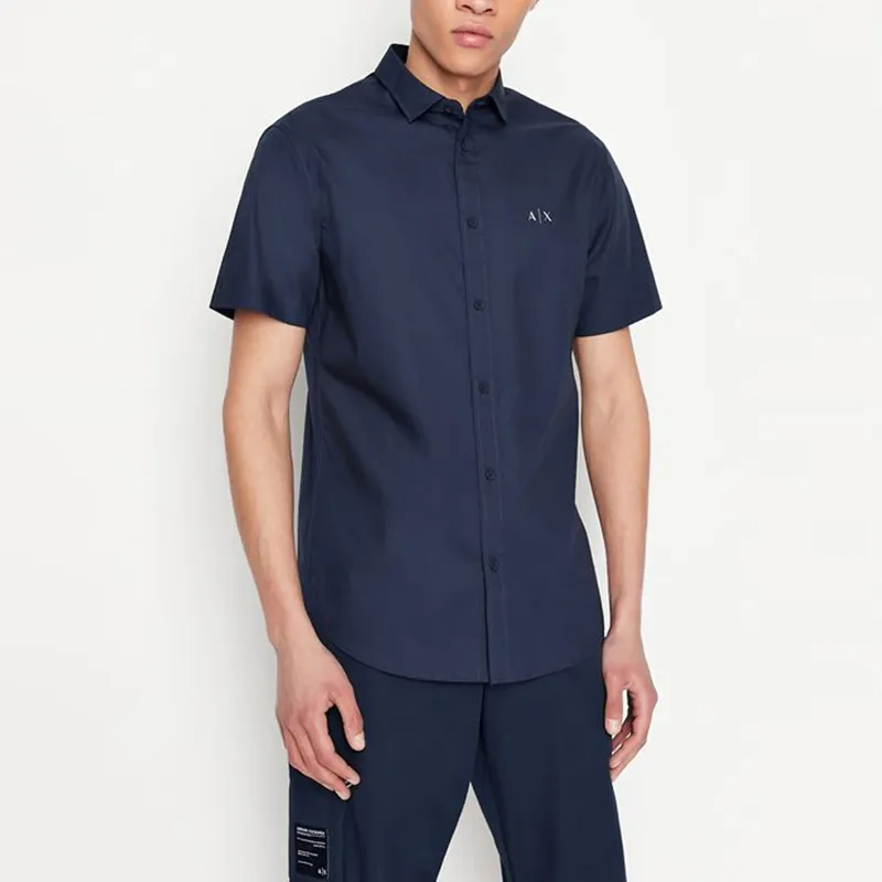 ARMANI EXCHANGE Shirts Men Marine Blue-3
