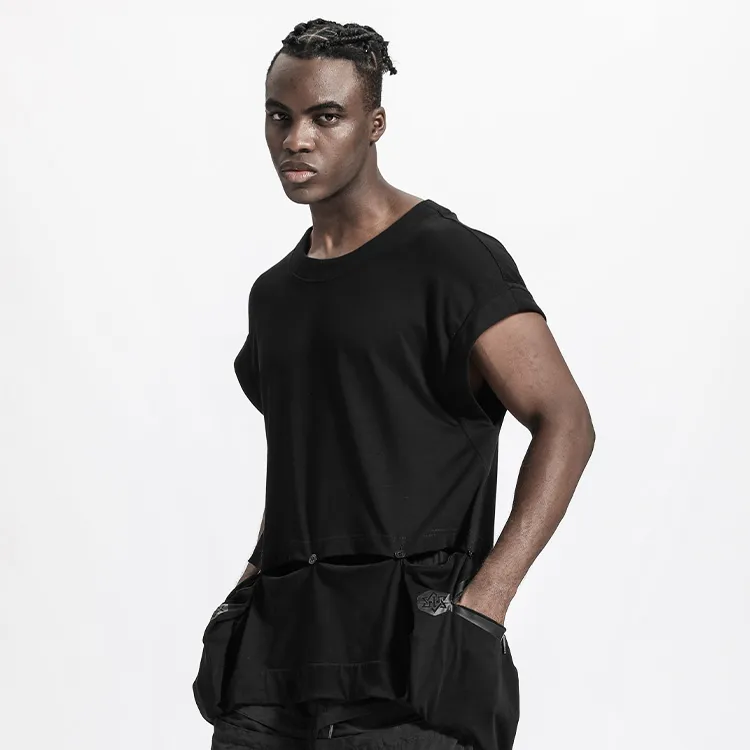 NORVINCY Comfortable And Breathable Sleeveless Crew Neck T Shirt Unisex-3