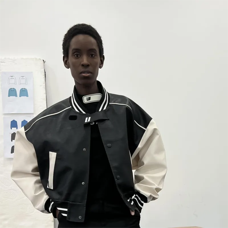 Umamiism Baseball Jacket Spring Autumn And Winter Unisex Black-2
