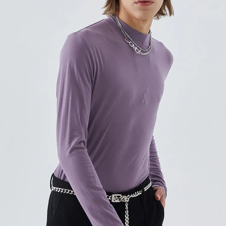 DAVID NAMAN FW22 Long Sleeved T Shirt Men's Purple-6
