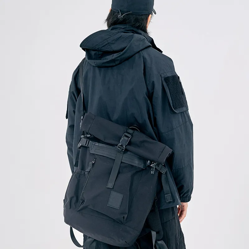 MYEDITION Laptop Bag, Shoulder Bag, Crossbody Bag, Backpack Water Repellent Fabric Black Unisex-6