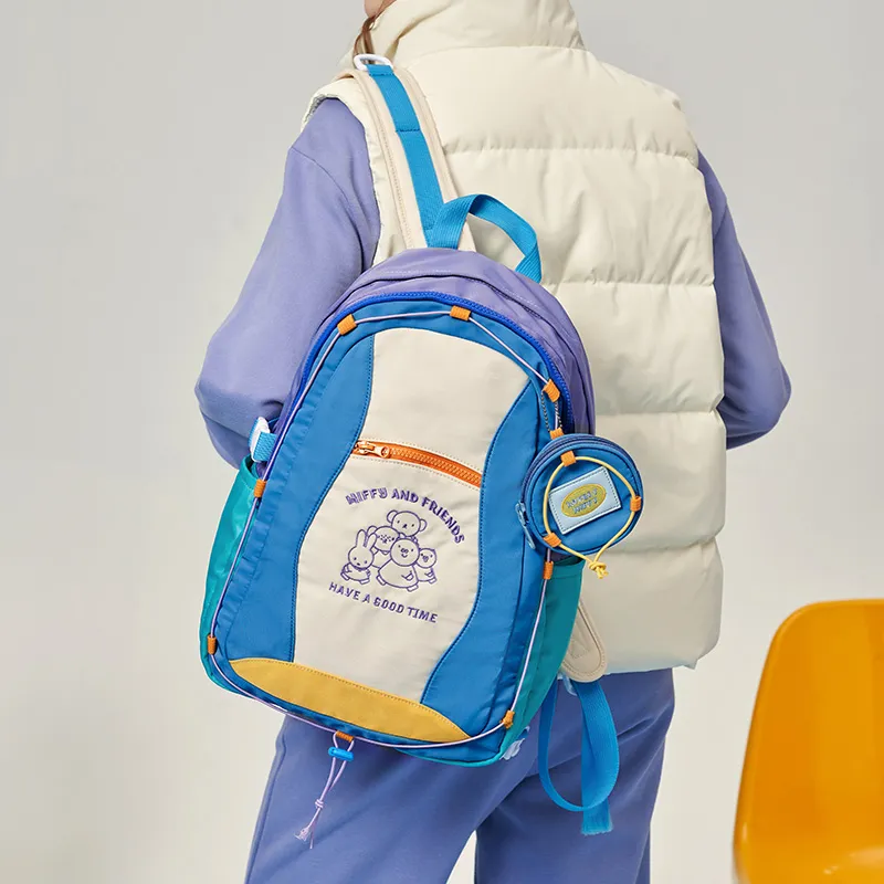 Miffy Oxford Backpack Large Size Women's Pink/Blue-10