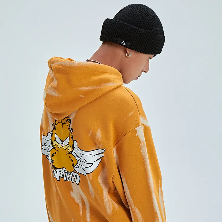 Fun Garfield Hooded Sweatshirt Men's Orange Brown-5