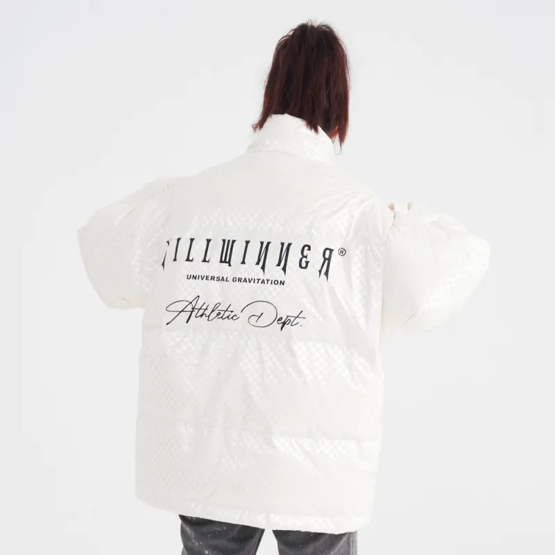 KILLWINNER Letter Stand Collar Loose Fit Thickened Down Jacket Unisex-7