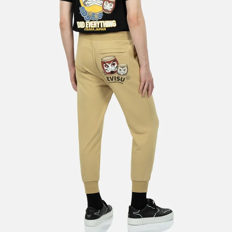 EVISU Knitted Fabric Casual Pants Men's Apricot-3