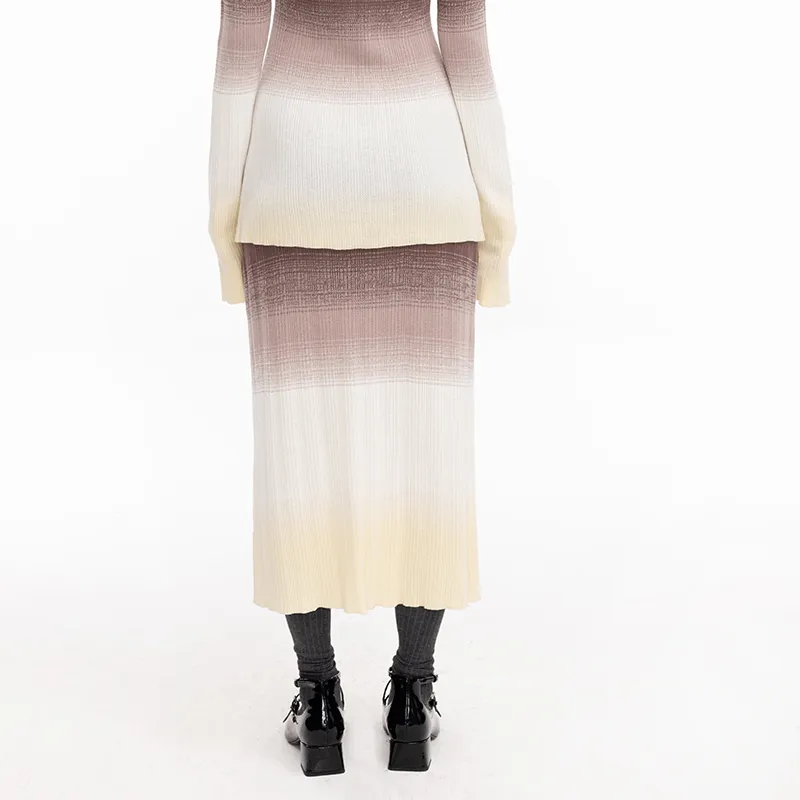 Cubic Knit Long Skirts Women's-11