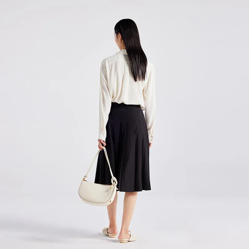 SUPIN Casual Long Skirts Women's Black-4