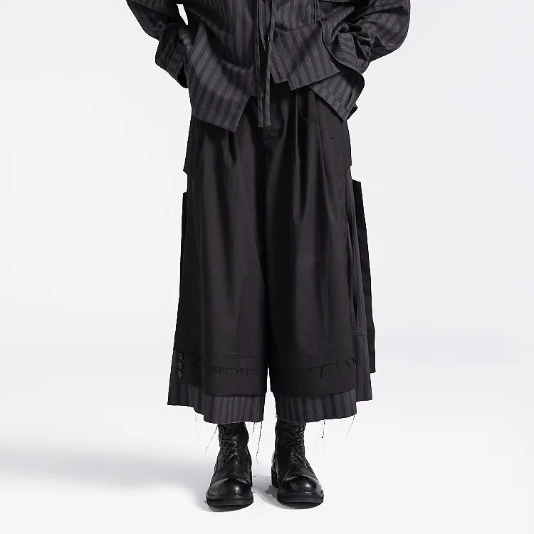 HUANXIANGZHE Casual Pants Unisex Black-4