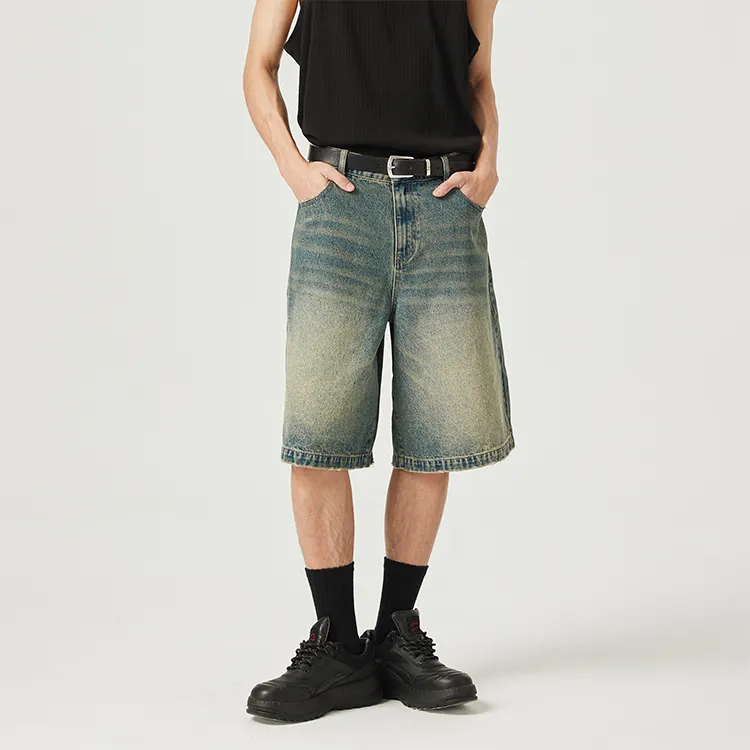 DIMC Denim Shorts Unisex Washed Blue-3