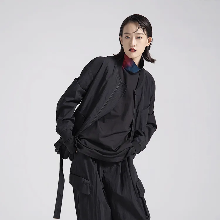 HUANXIANGZHE Jackets Unisex Black-4