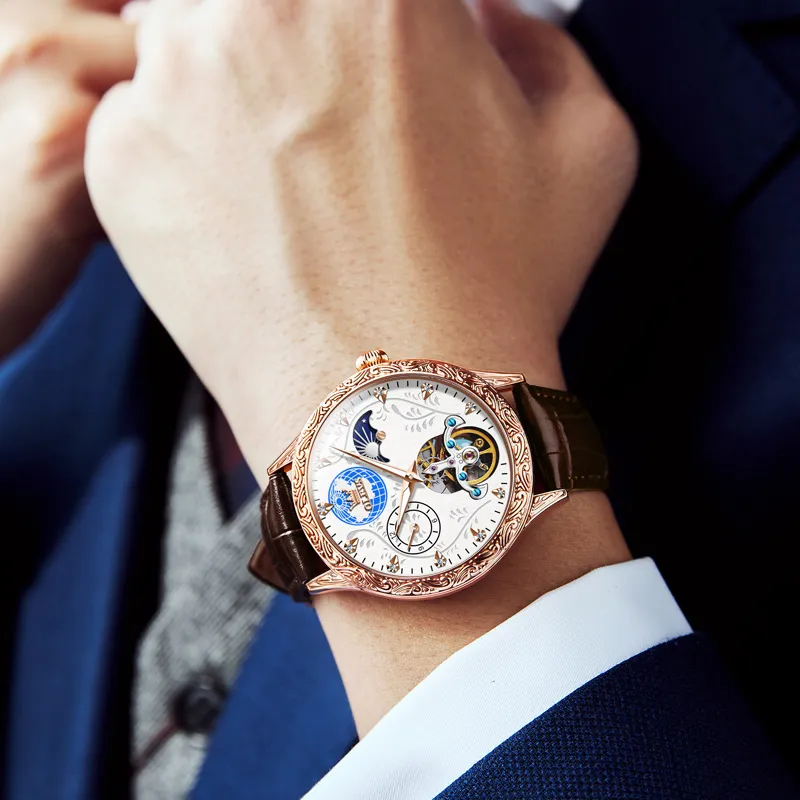 OLEVS Mechanical Movement Watch Men's Watches White Dial-2