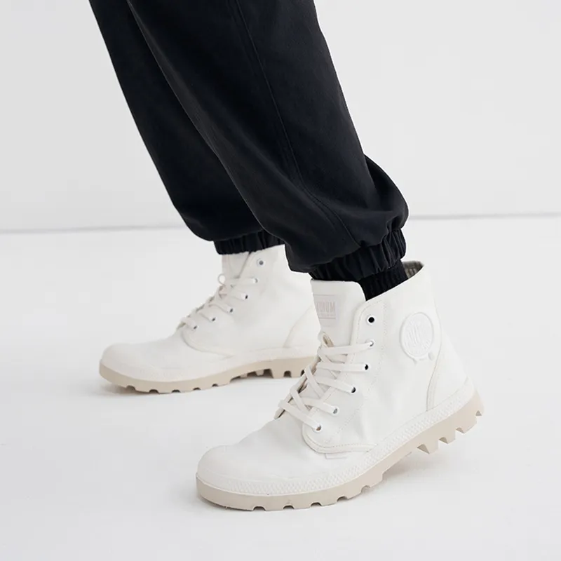 Palladium Pampa HiMcr Wear Resistant High Top Canvas Shoes Unisex Ivory-6