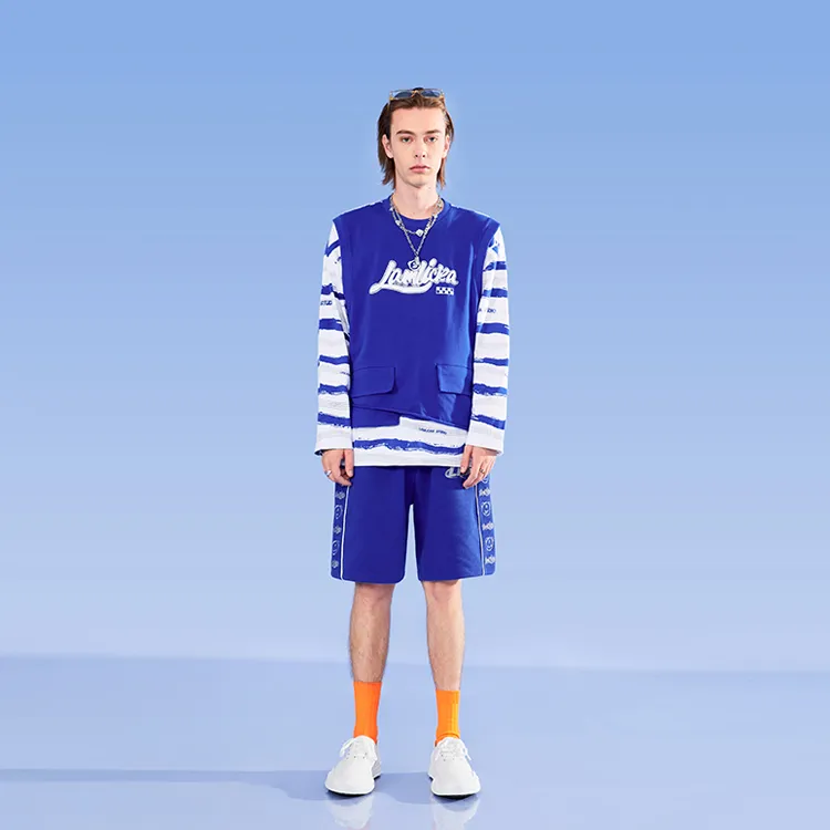 LAMLICKA Casual Shorts Unisex Blue-2