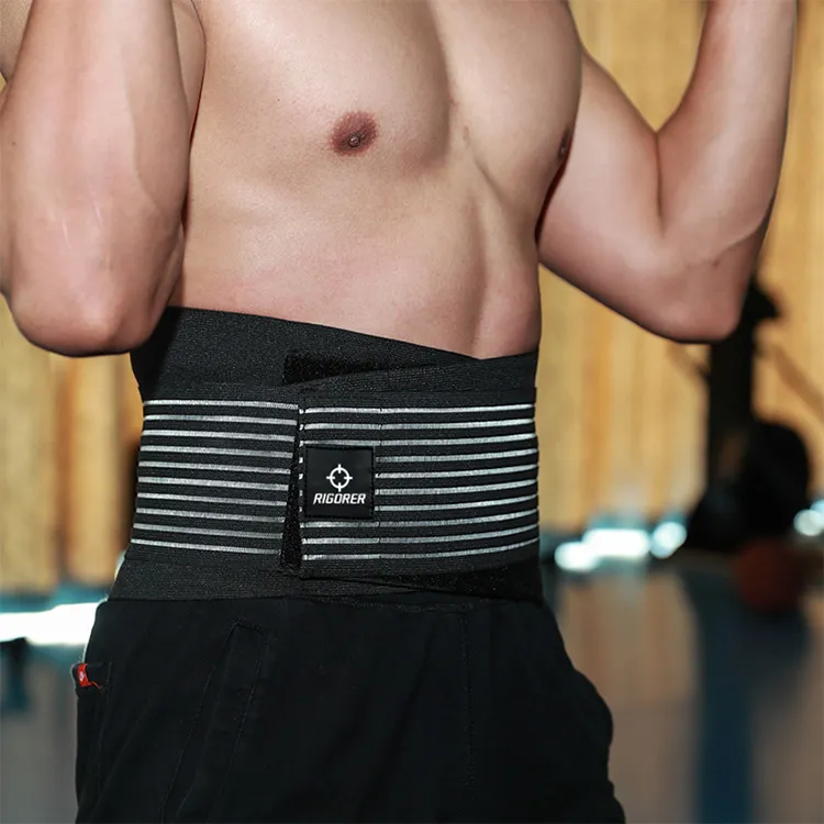 RIGORER Back Support Braces Warm Protective Rehabilitation Compression Black Polyester Rubber Unisex-2