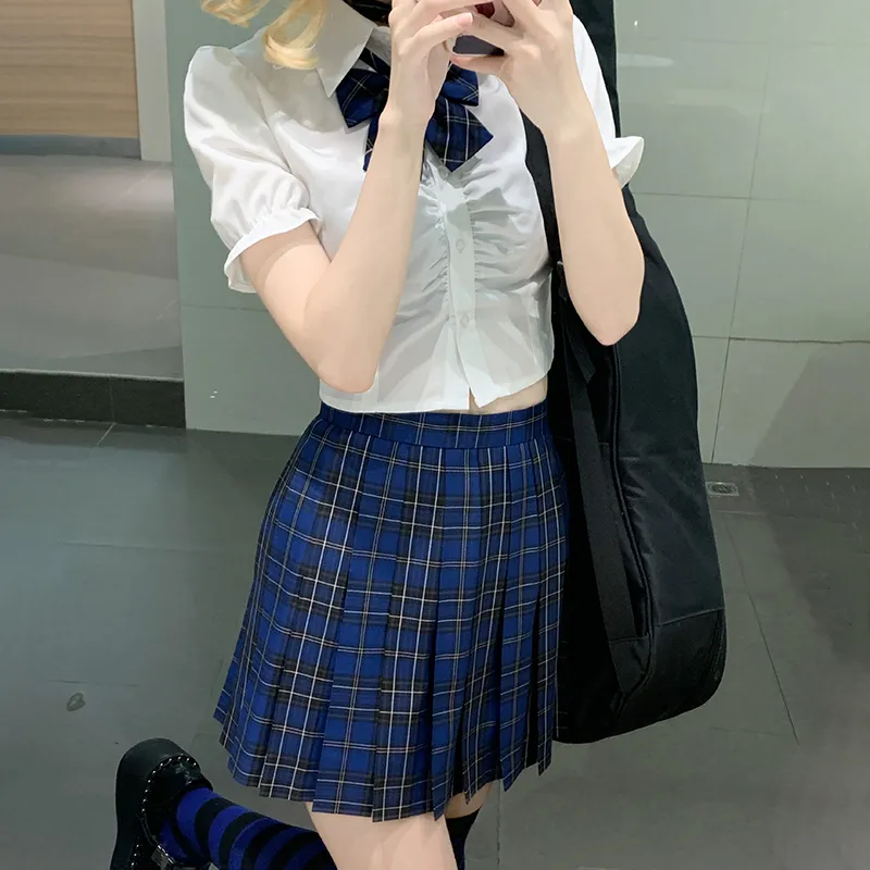 Tokyo Season Casual Short Skirts Women's Green Vine High School Plaid Skirt-23