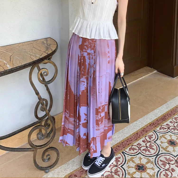 MONARTW Casual Long Skirts Women's Purple-5