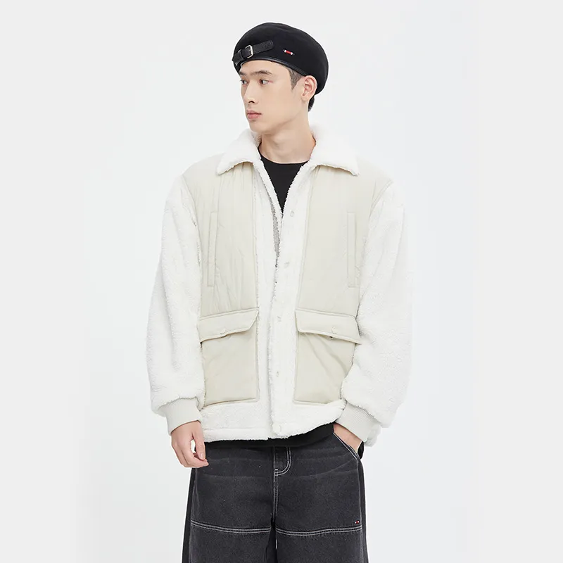 RMTCRW ROMANTIC CROWN Solid Color Lapel Thickened Puffer Jacket Unisex-3