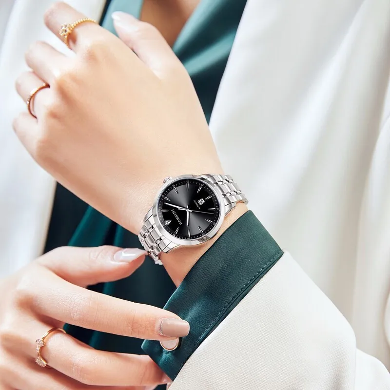 ROSSINI Enlightenment Collection Automatic Mechanical Movement Genuine Leather Strap Watch Unisex Silver Dial-5