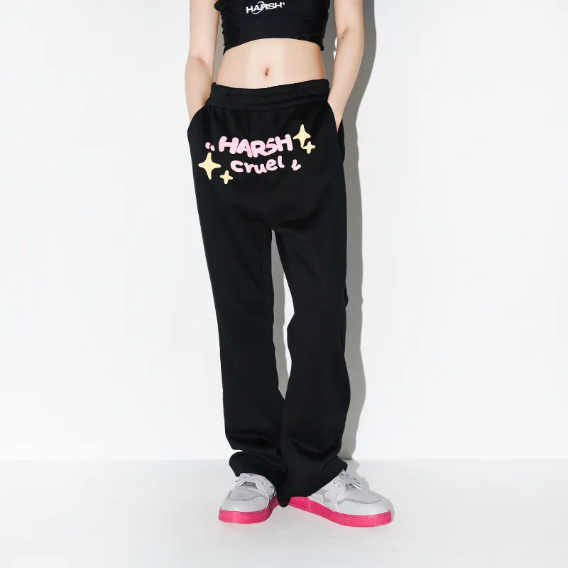 HARSH AND CRUEL Flared Pants Casual Pants Unisex Black-2