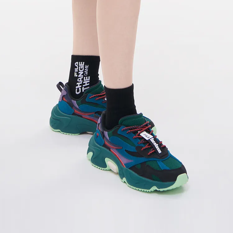 FACETASM x FILA FUSION Low Top Chunky Sneakers Women's Black Green-8