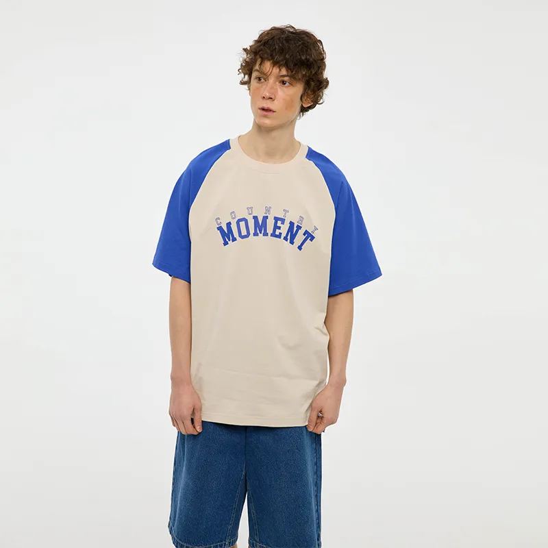 COUNTRY MOMENT T Shirts Men Apricot & Royal Blue-2