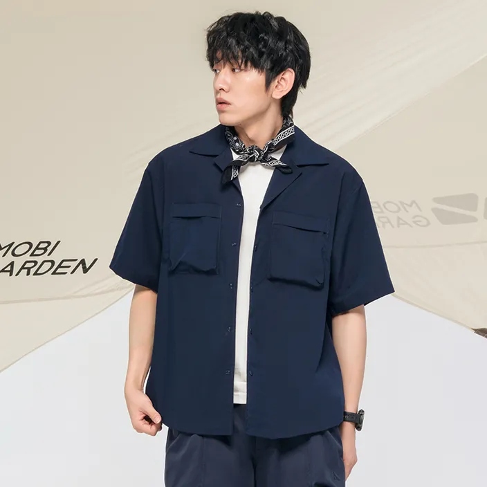 MOBI GARDEN Short Sleeved Shirt Coat Inner Unisex-5