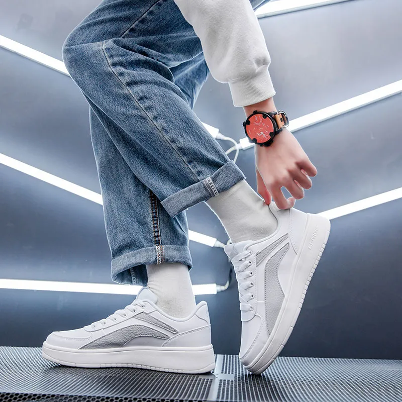 LiNing Anti Slip Wear Resistant Low Top Skateboard Shoes Men's White Gray-5