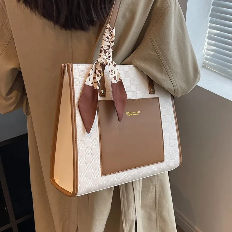 VINEY Cow Leather Shoulder Bag Tote Bag Shopping Bag Large Size Women's Multicolor-2
