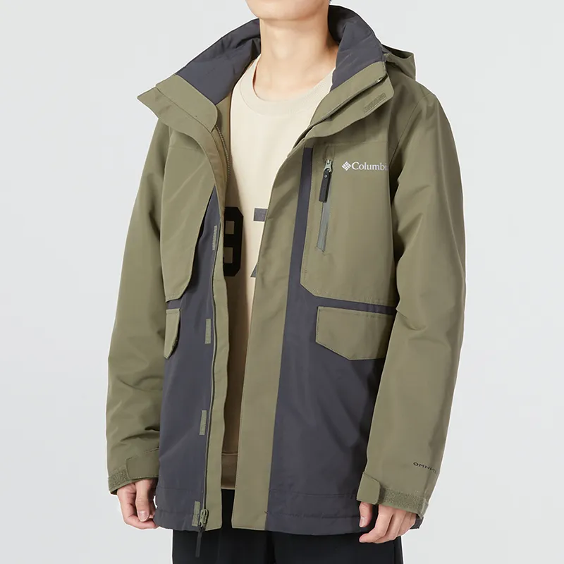 Columbia Omni-Heat Water-Resistant Windproof And Rainproof Windbreaker Jacket Men's Army Green-4