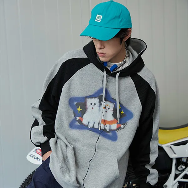 PROS BY CH FW22 Hooded Loose Fit Sweatshirt Unisex Gray-4