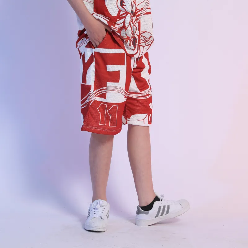 FireMonkey Basketball Shorts Unisex Red-4