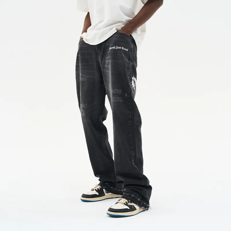 HARSH AND CRUEL Flared Pants Jeans Unisex-6
