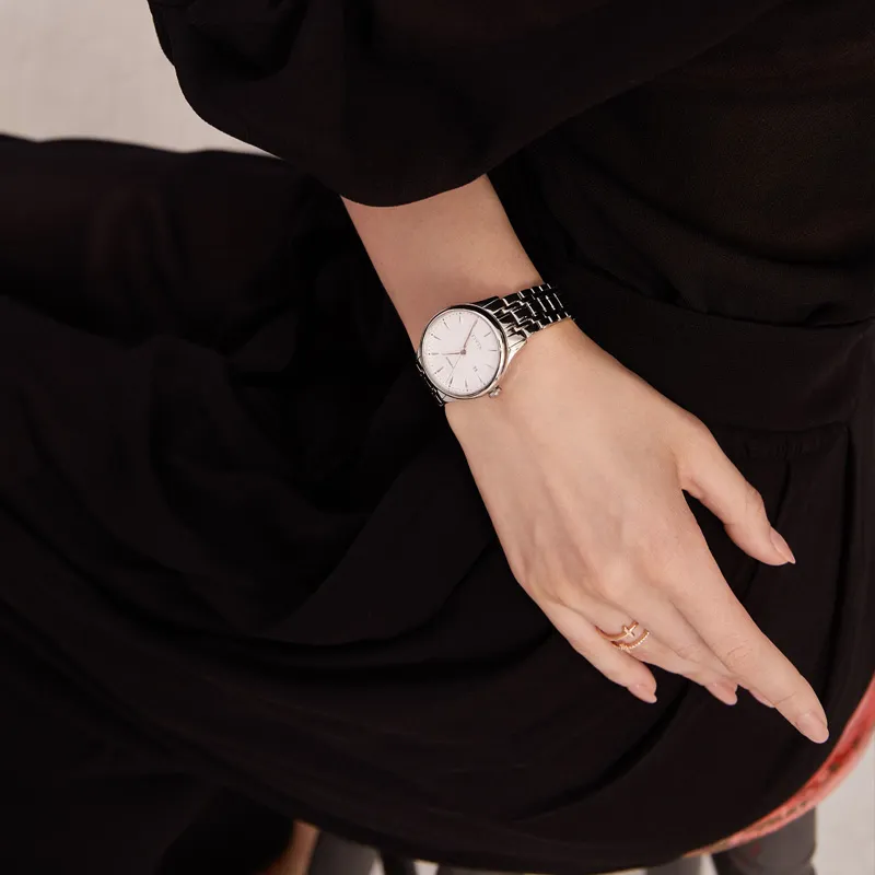 Fiyta Classic Collection Automatic Mechanical Movement Stainless Steel Strap Watch Unisex White Dial-1