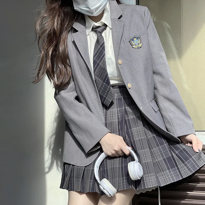 Tokyo Season Casual Short Skirts Women's Carbon Fiber Estate Plaid Skirt-17