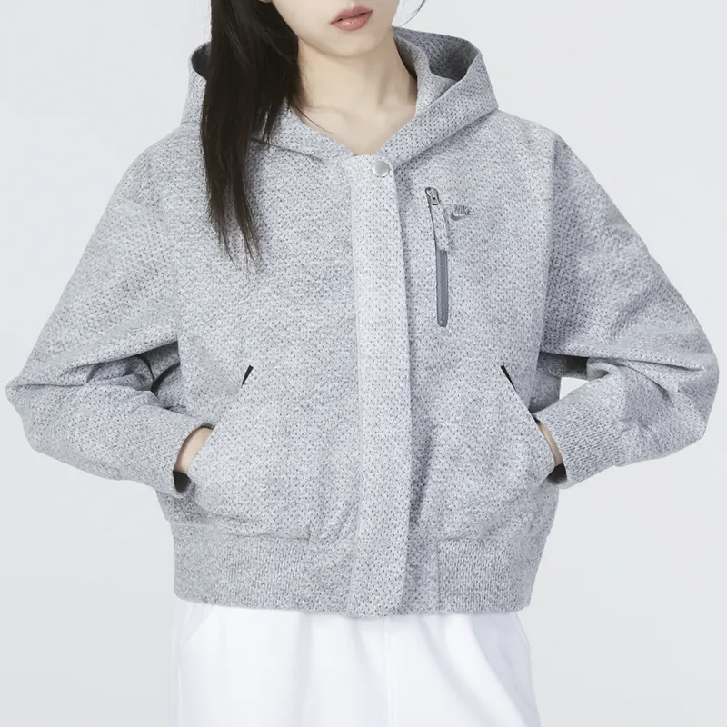 Nike Cropped Coats Women's Gray-2