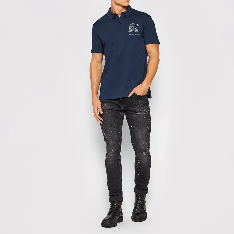 ARMANI EXCHANGE SS22 Polo Shirt Men's Space Blue-2