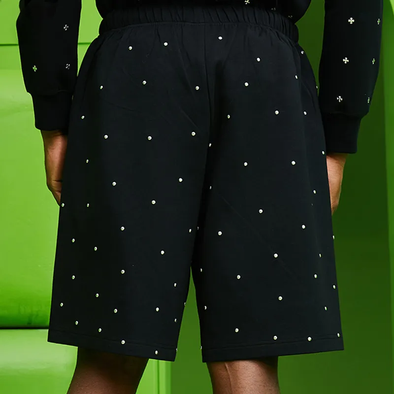 TCH Casual Shorts Unisex Black With Silver Logo-2