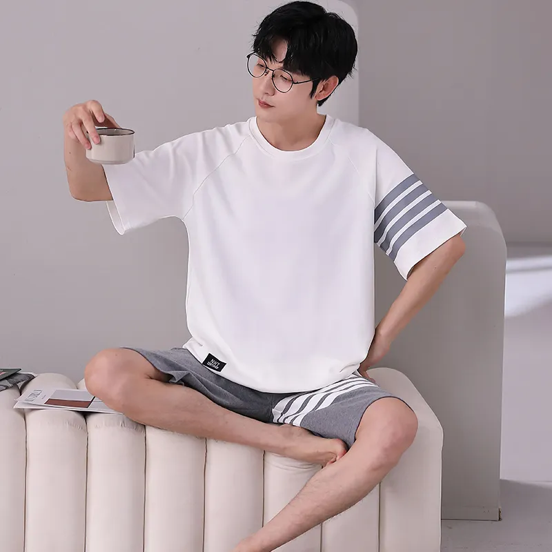 XUANZHITING Pajama Set Men's Box White-1