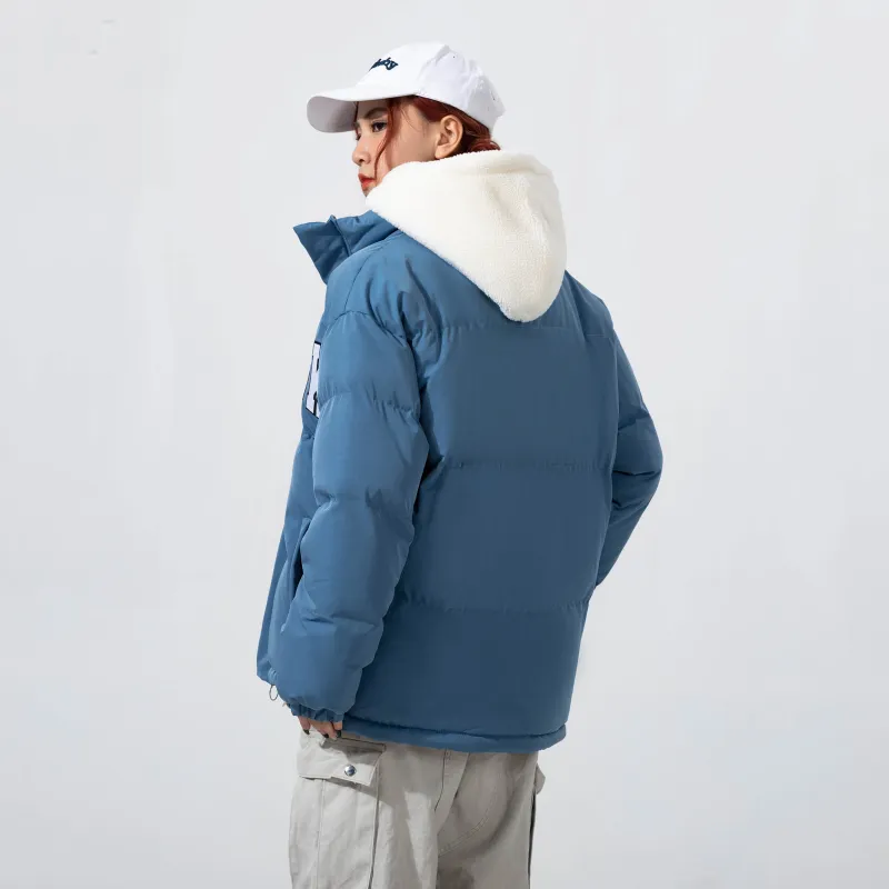 STNW Letter Hooded Loose Fit Thickened And Fleece Lined Puffer Jacket Unisex-16