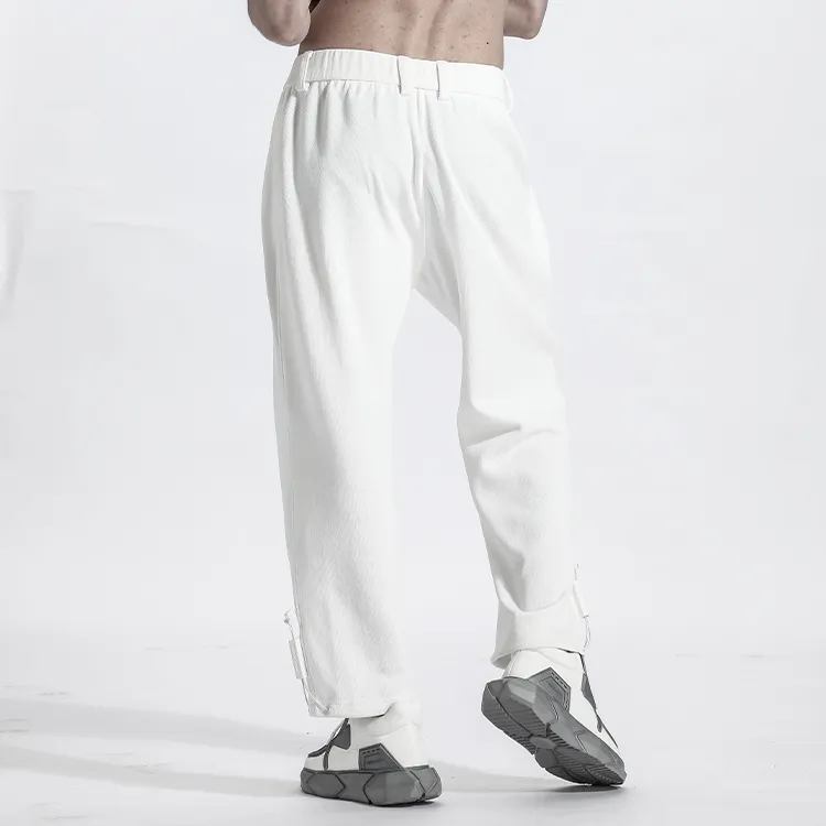 NORVINCY Western Elastic String Elastic Cuff Casual Pants Unisex-8
