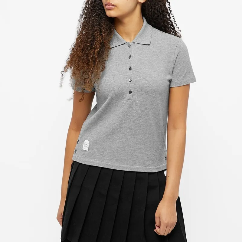 THOM BROWNE Center Back Stripe Piqué Polo Top-4